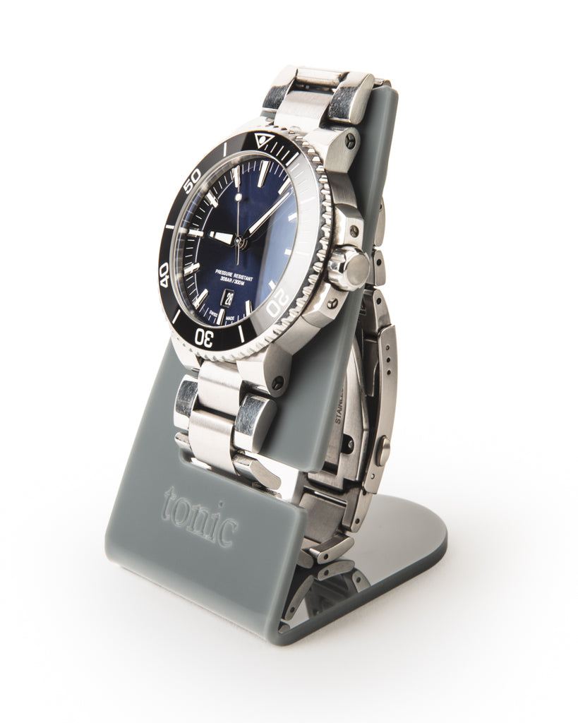 Tonic Wristwatch Stand – Solid Grey – Made in Britain from 100% Recycled Material