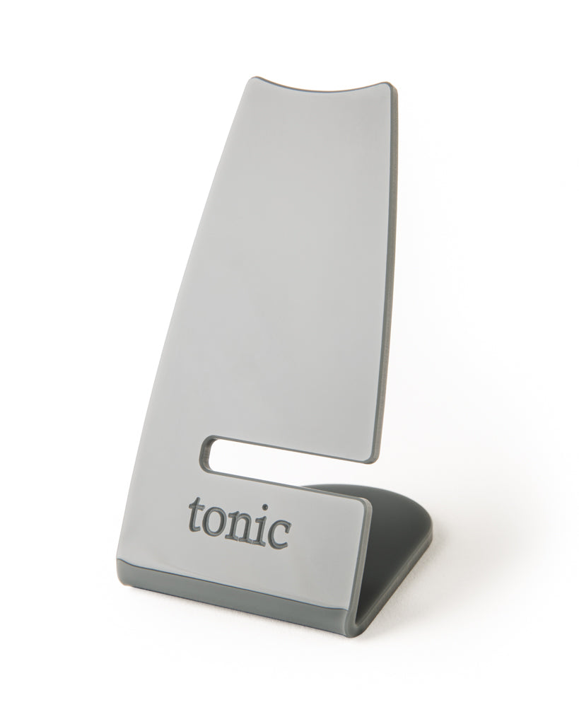 Tonic single piece wristwatch stand made from 100% recycled grey acrylic